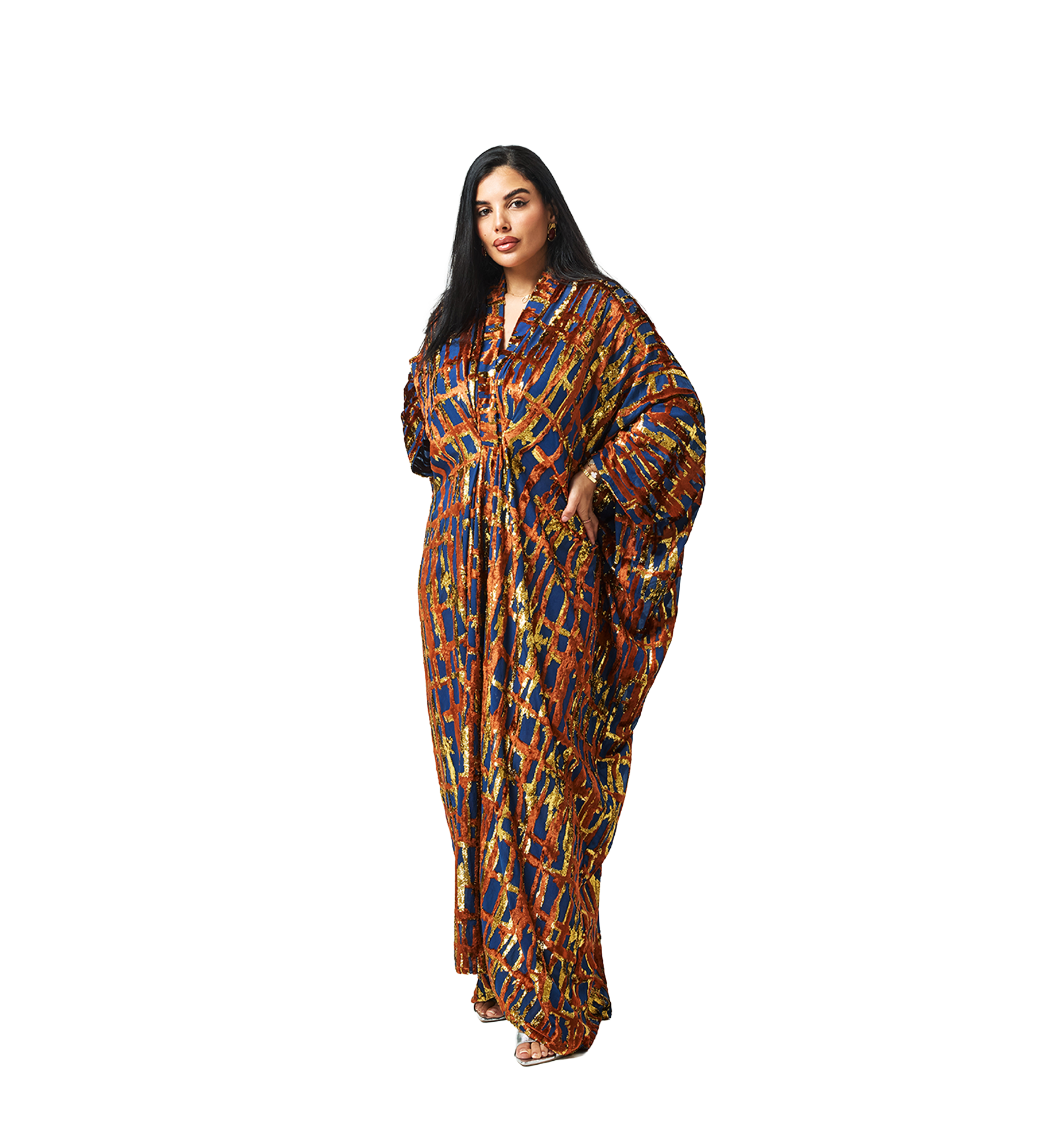 Layal kaftan Blue orange