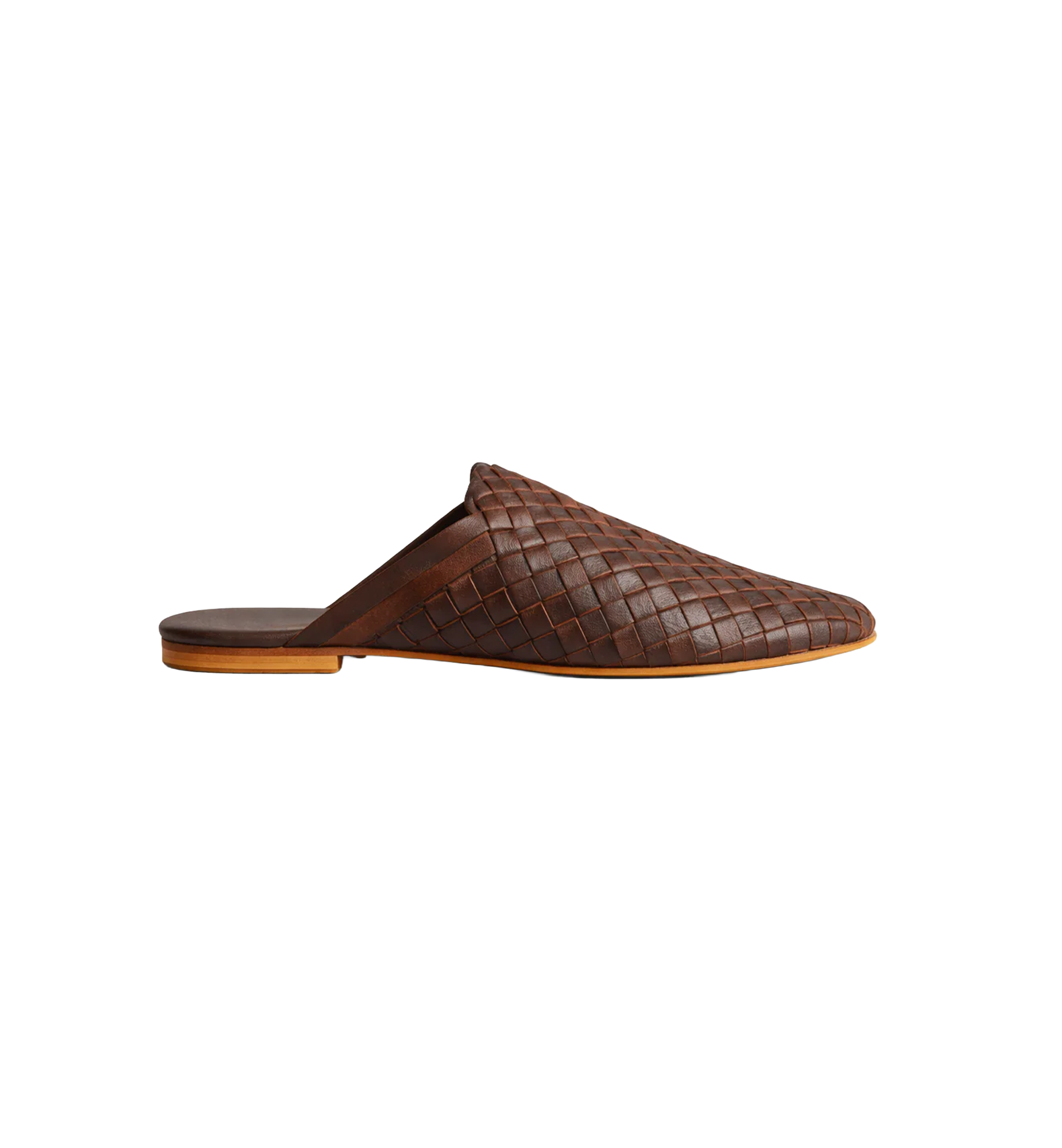 Dark Brown Handwoven Lambskin Slippers