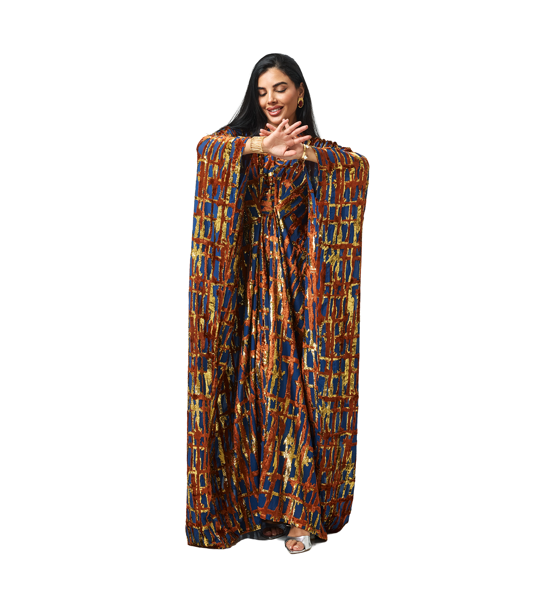 Layal kaftan Blue orange