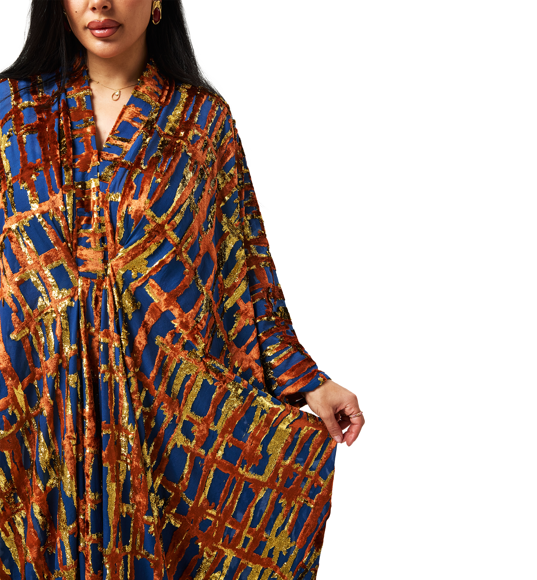 Layal kaftan Blue orange