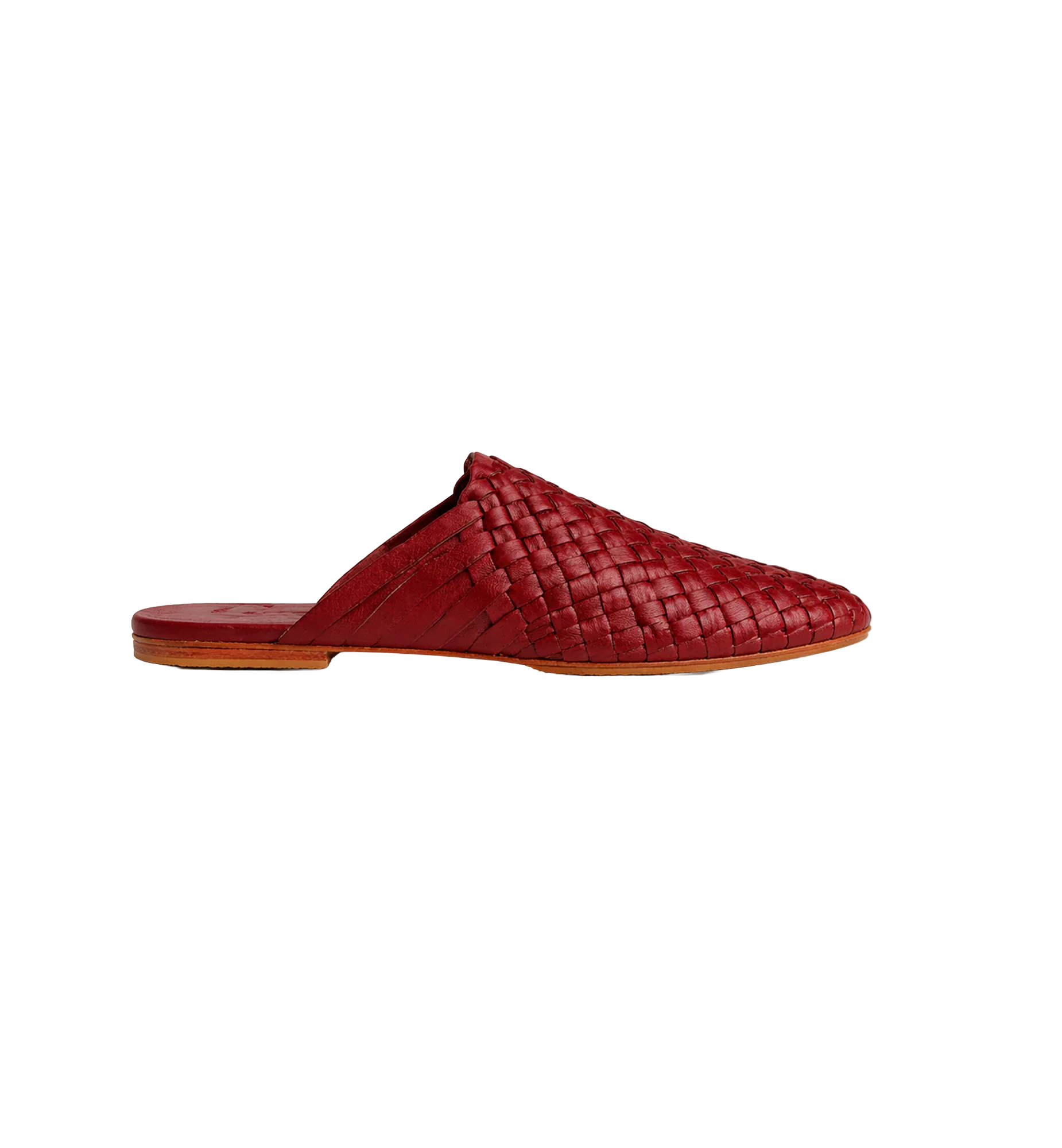 Maroon Handwoven Lambskin Slippers