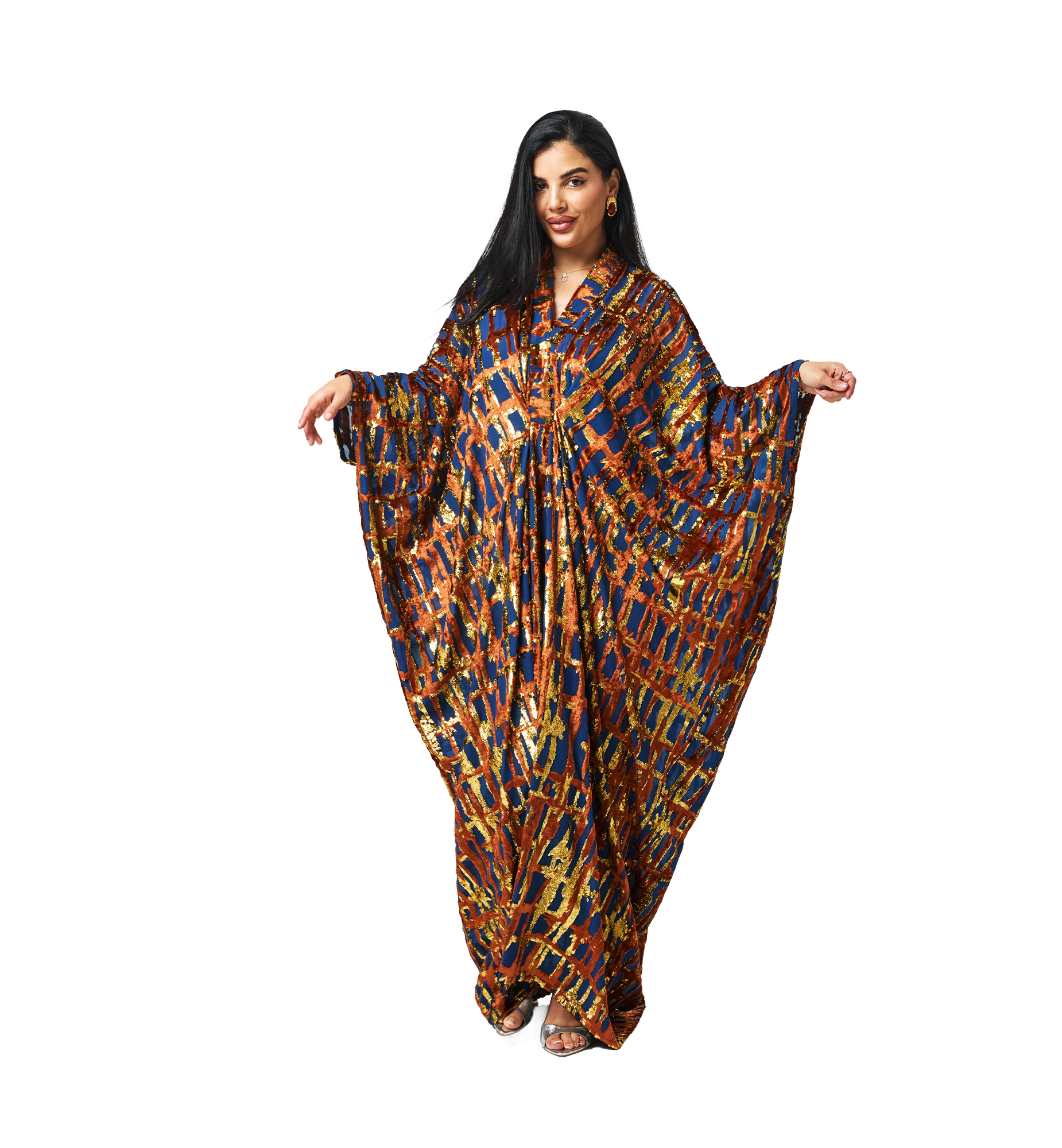 Layal kaftan Blue orange