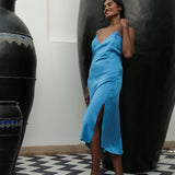 Azura Blue Open Back Dress