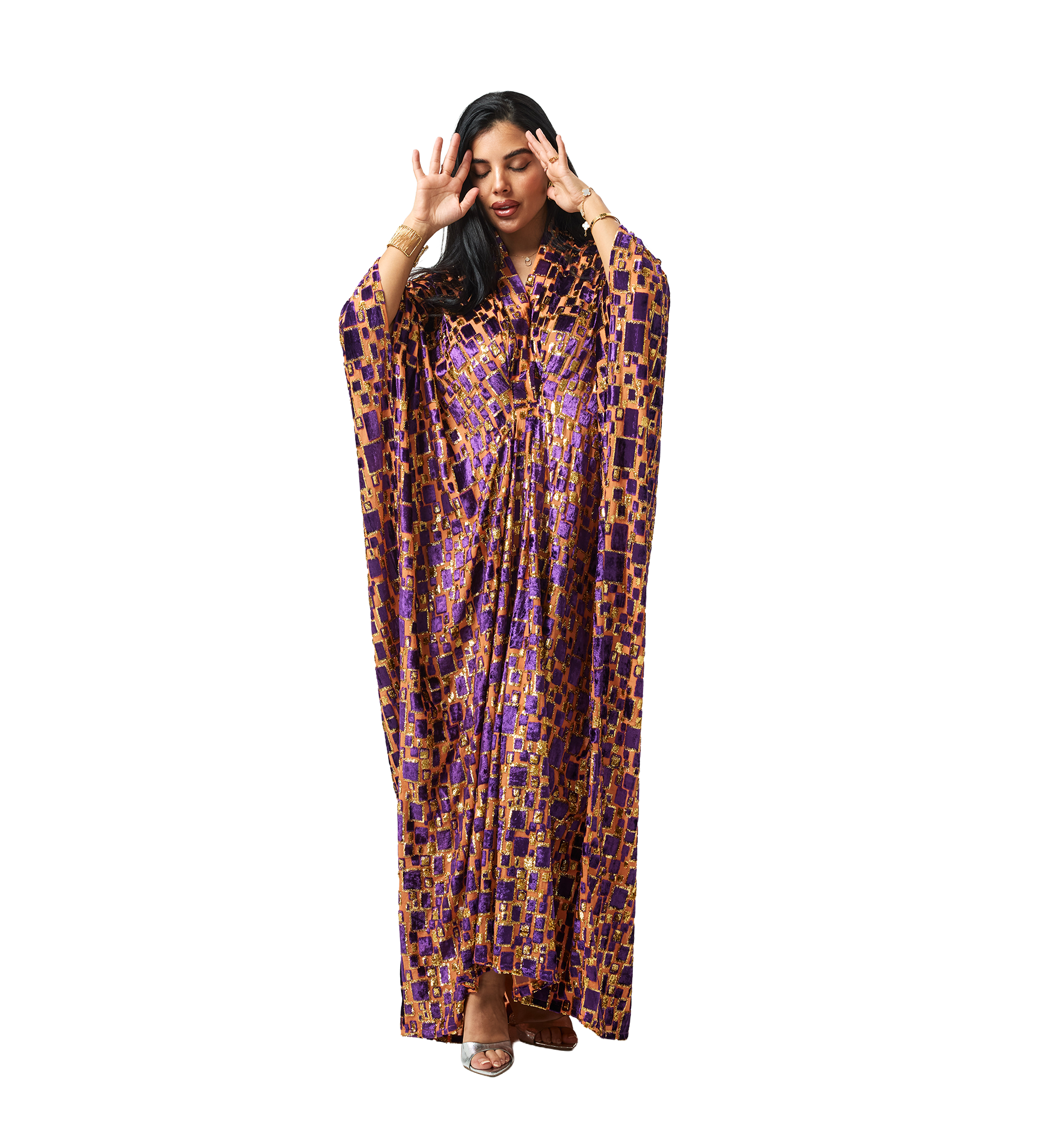 Layal kaftan Purple Orange