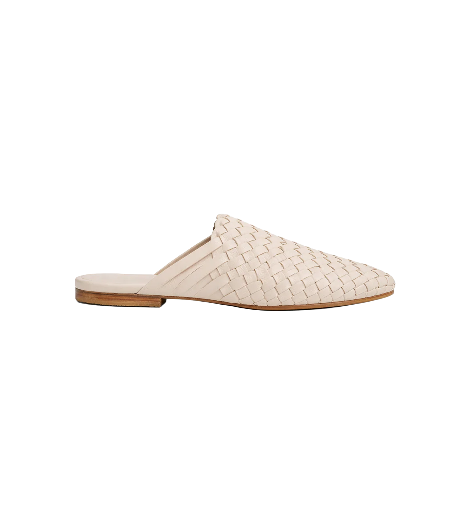 Off White Handwoven Lambskin Slippers