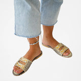 Cleo Natural Gold Slide Sandals