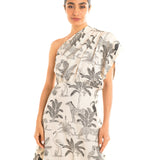 Savana One Shoulder Dress in Linen