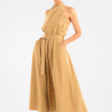Evelle Open-Back Midi Dress