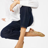 Gold Handwoven Lambskin Ballerina