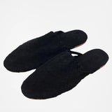 Handwoven Suede Black Woven Slipper
