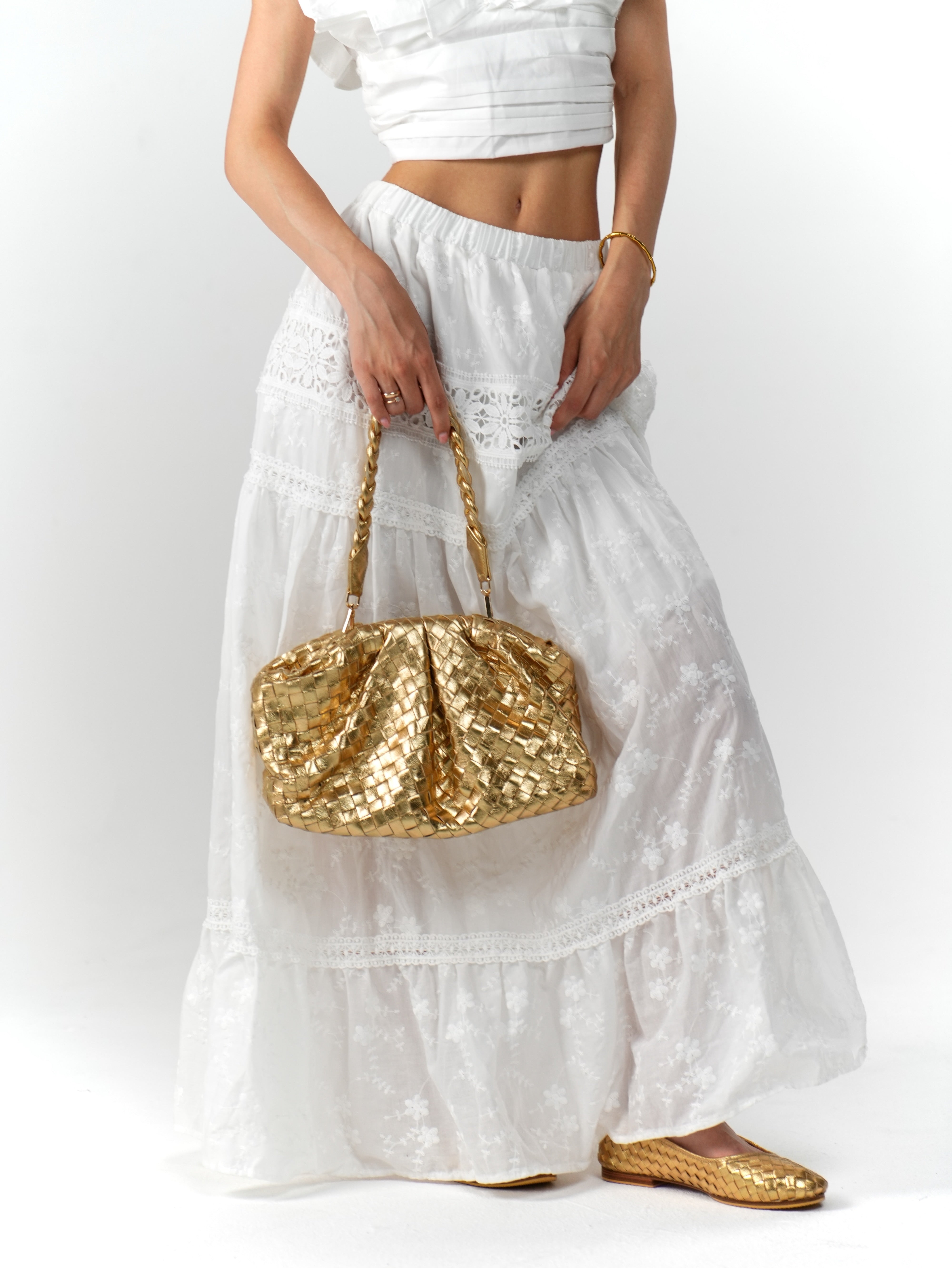 Gold Hand Woven Pouch