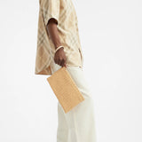 Men’s Handwoven Lambskin Clutch bag - Beige