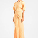 Ocie Draped Yellow Maxi Dress