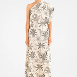 Savana One Shoulder Dress in Linen