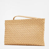 Women’s Handwoven Beige lambskin Pouch