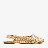 Gold Handwoven Lambskin Ballerina