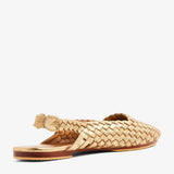 Gold Handwoven Lambskin Ballerina