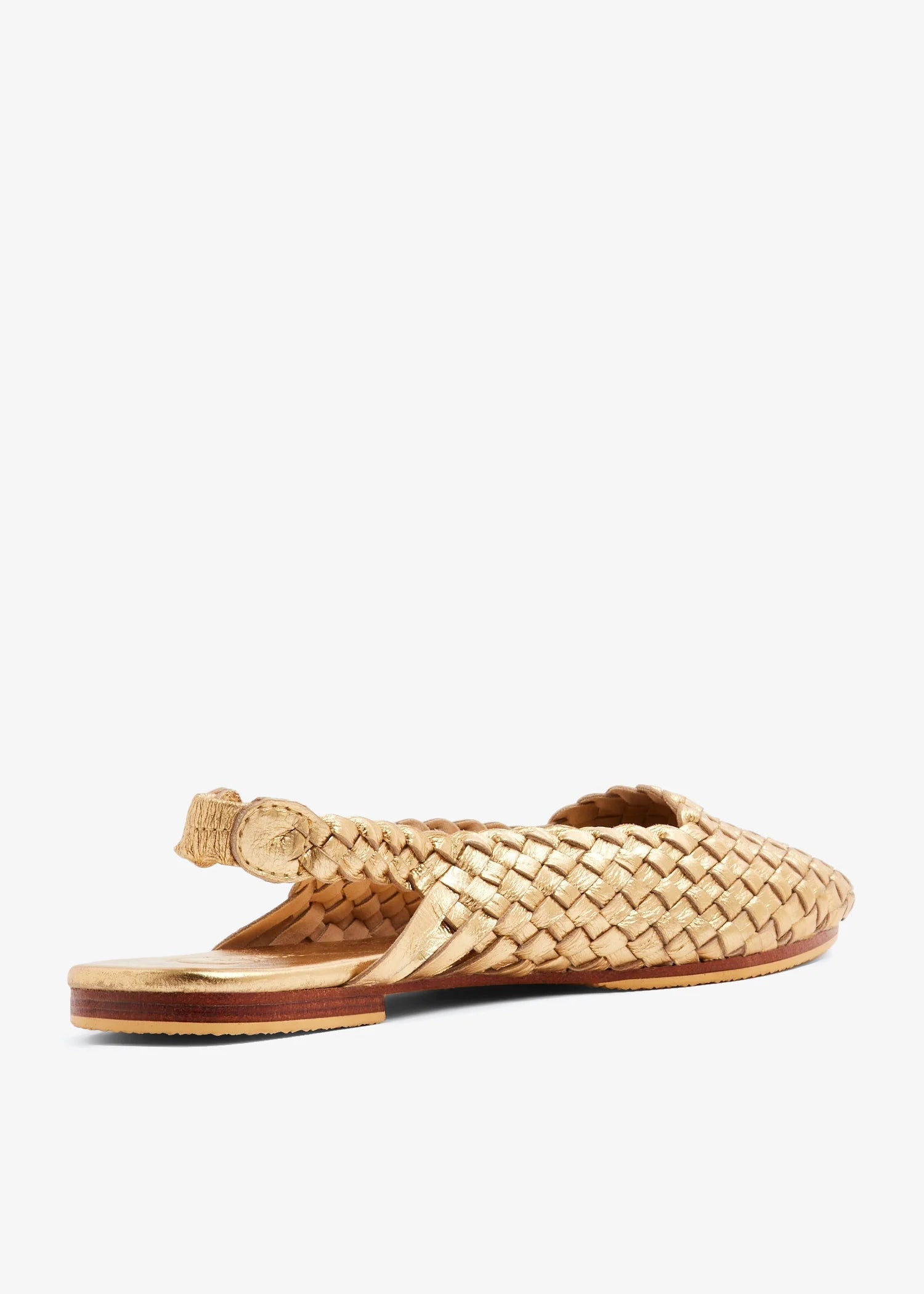 Gold Handwoven Lambskin Ballerina