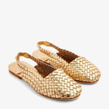 Gold Handwoven Lambskin Ballerina