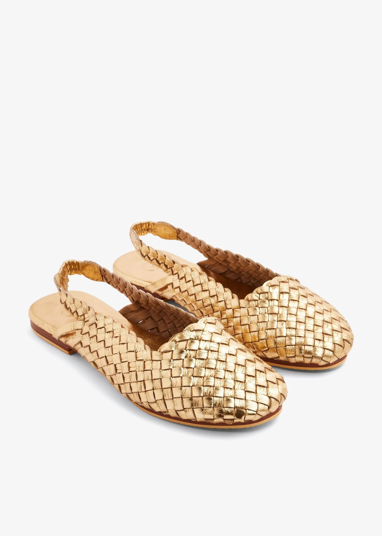 Gold Handwoven Lambskin Ballerina