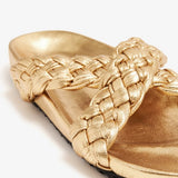 Carvil Gold metallic handwoven slipper