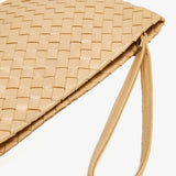 Women’s Handwoven Beige lambskin Pouch