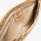 Women’s Handwoven Beige lambskin Pouch
