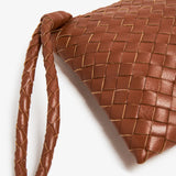 Men’s Handwoven Lambskin Clutch bag - Camel