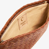 Men’s Handwoven Lambskin Clutch bag - Camel