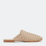 Beige  Handwoven Lambskin Slippers