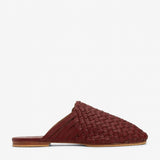 Maroon Handwoven Lambskin Slippers