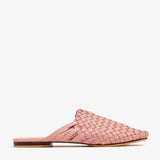 Pink Handwoven Lambskin Slippers