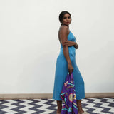 Azura Blue Open Back Dress