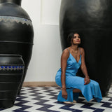 Azura Blue Open Back Dress
