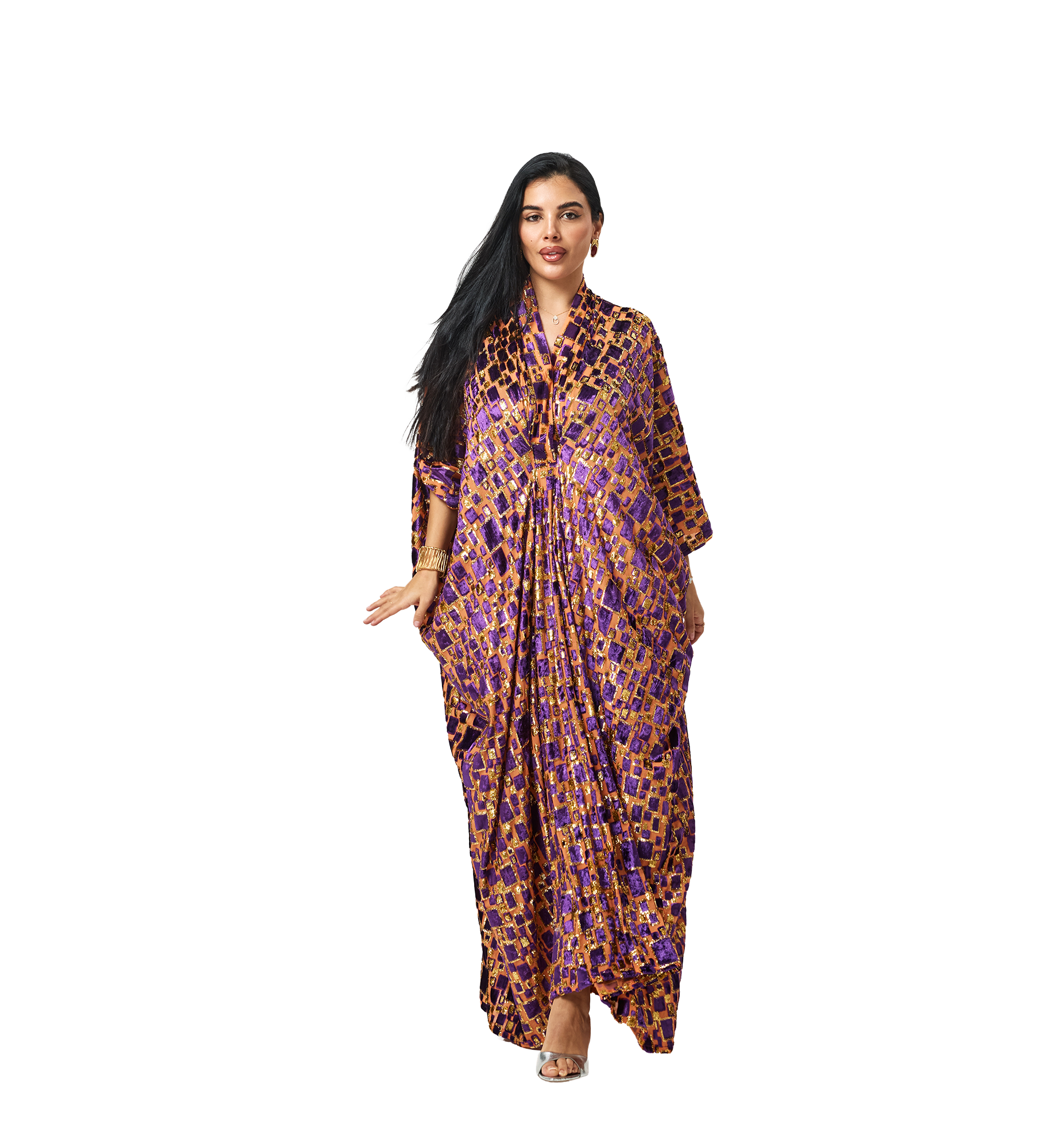 Layal kaftan Purple Orange