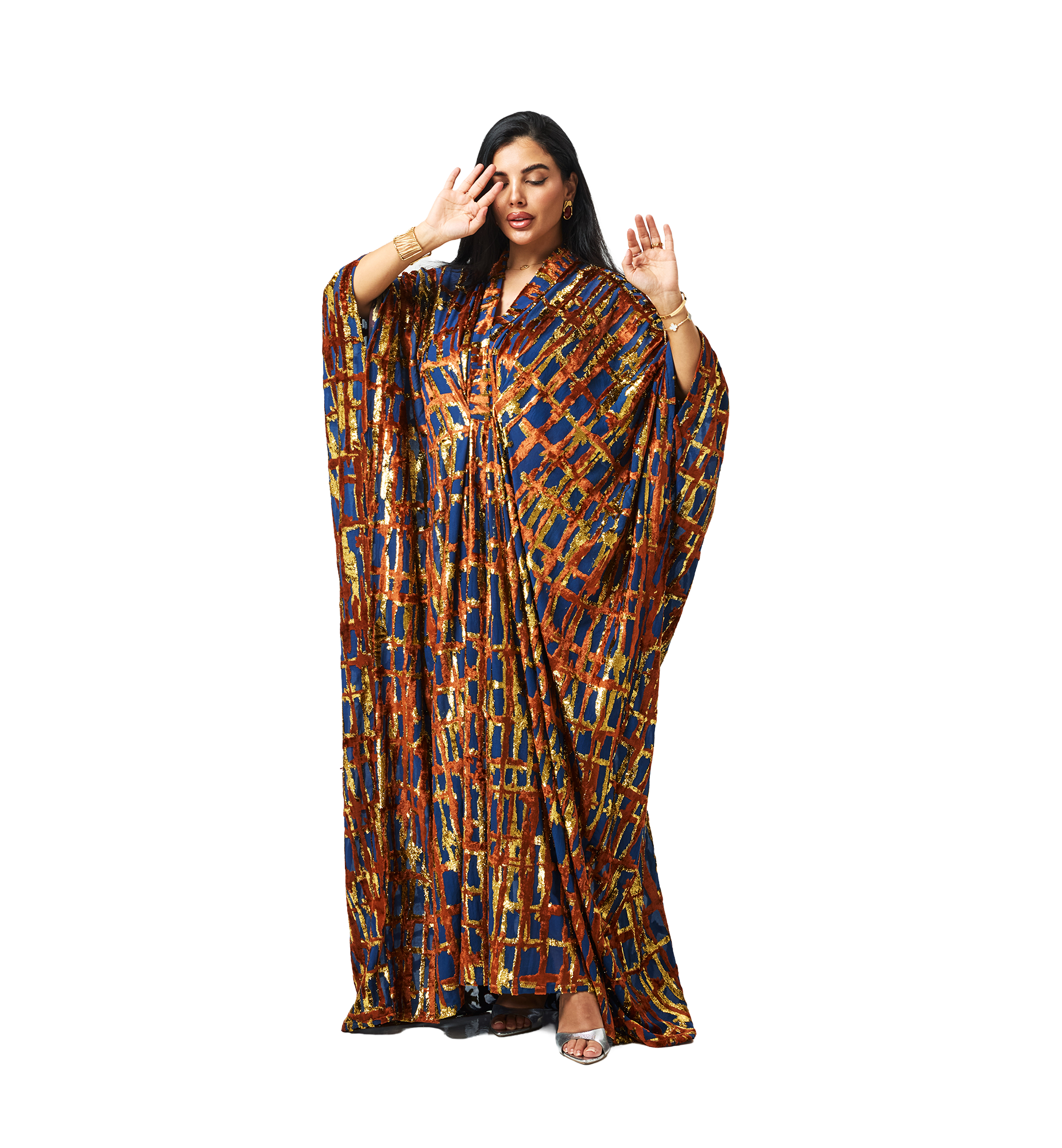 Layal kaftan Blue orange