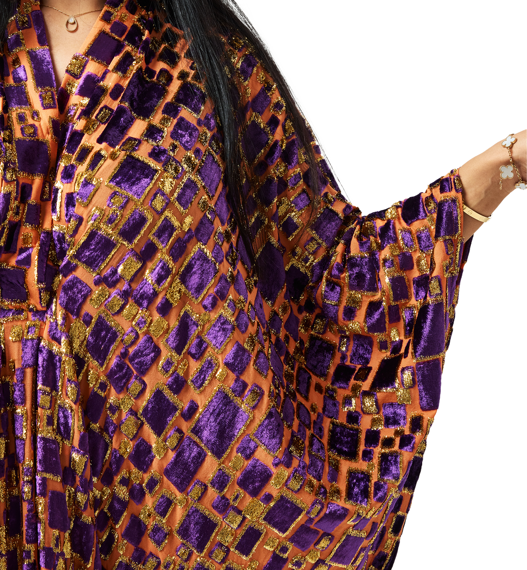Layal kaftan Purple Orange