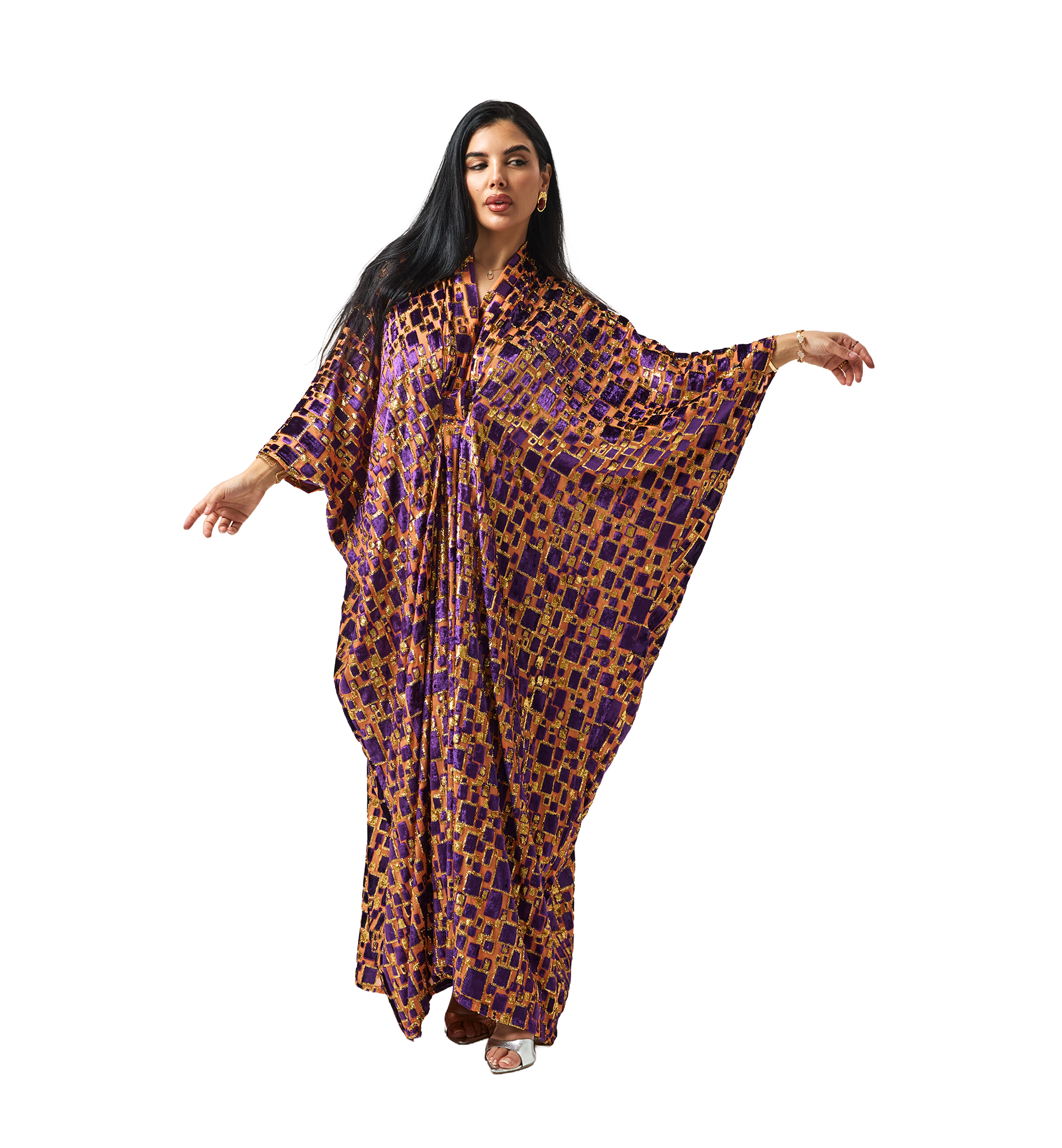 Layal kaftan Purple Orange