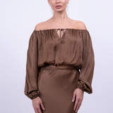 Rossa Washed Silk Set (MOCCA BROWN)
