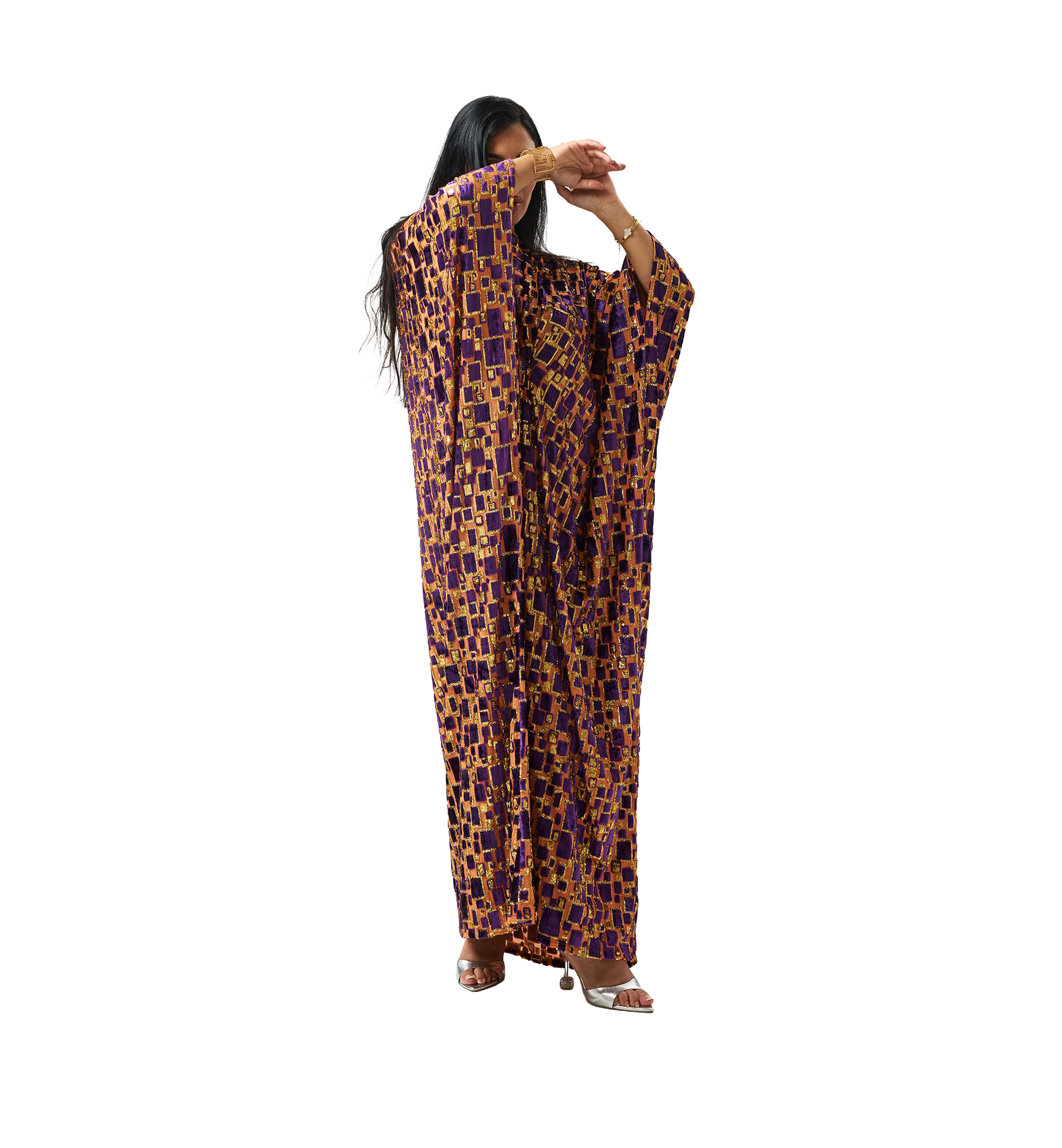 Layal kaftan Purple Orange