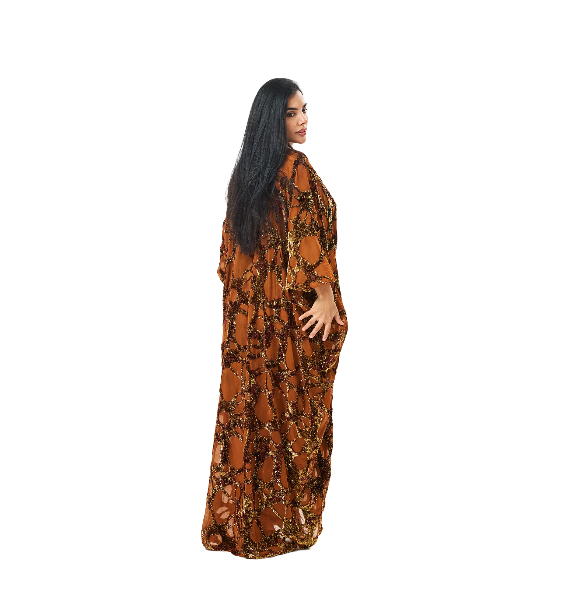Layal kaftan Orange Gold