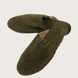 Woven Slipper (Men) - Suede Dark Green