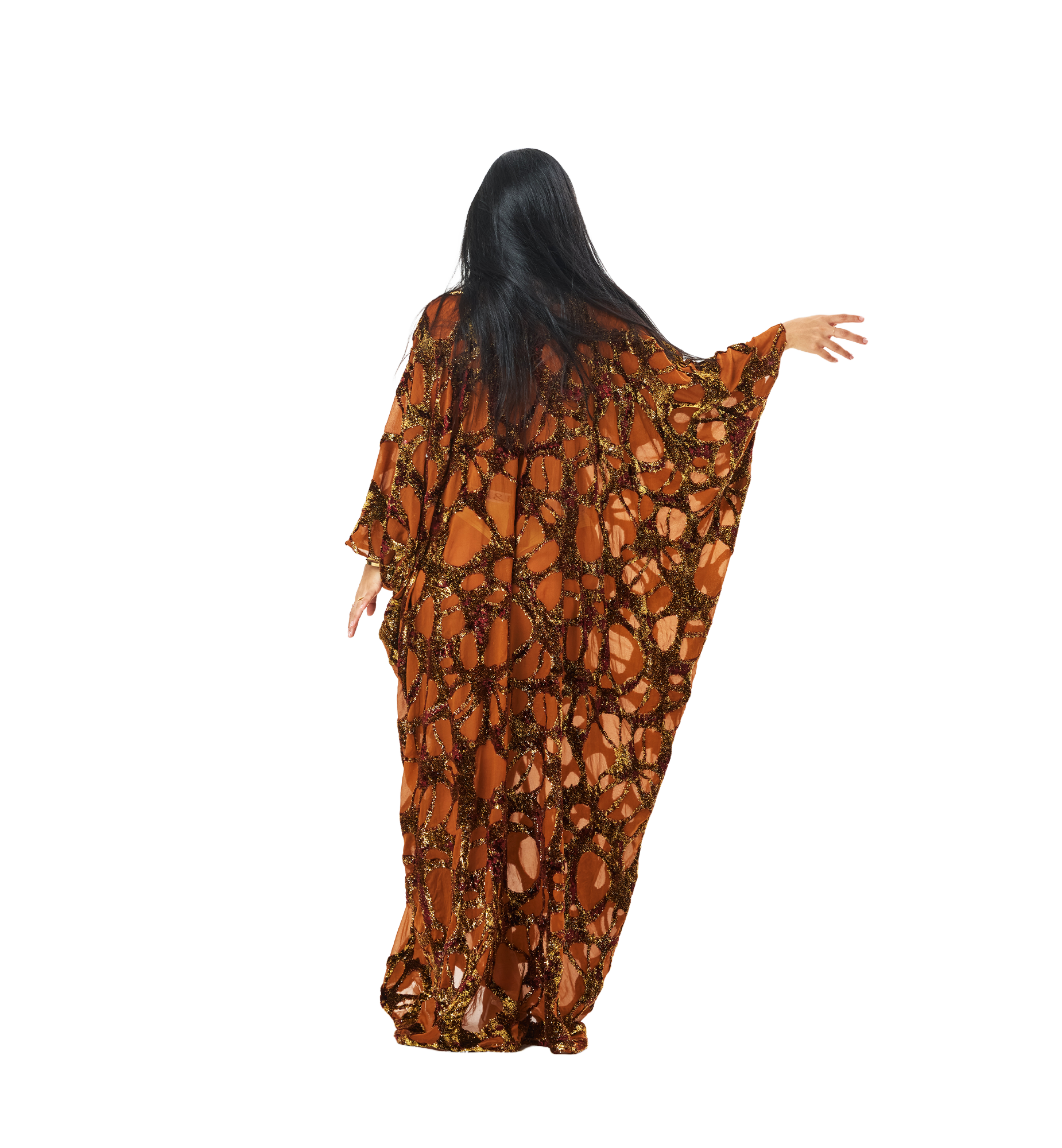 Layal kaftan Orange Gold