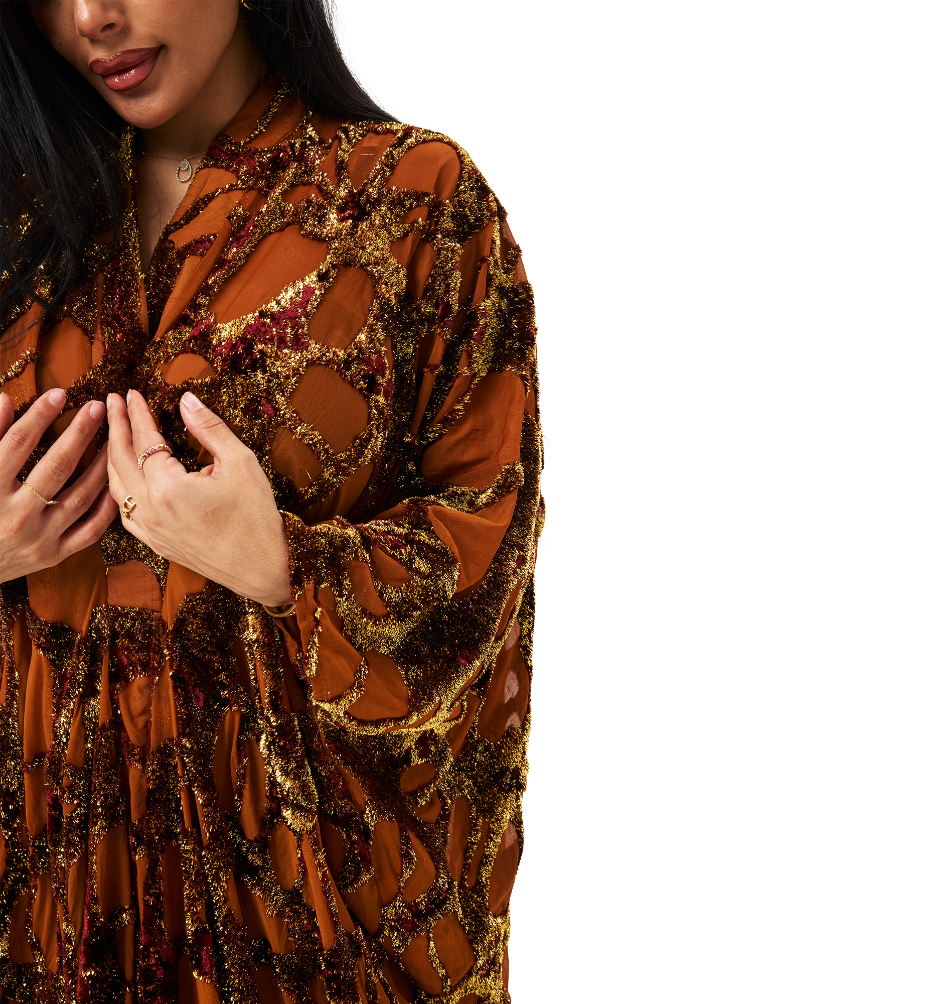 Layal kaftan Orange Gold