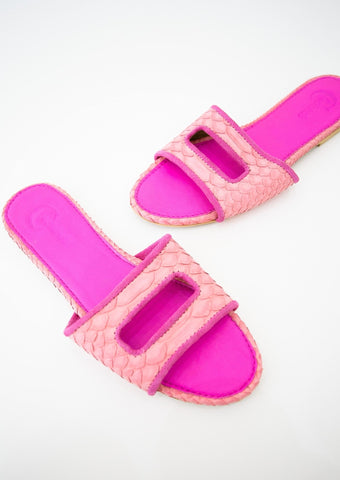 Cleo Pink Slide Sandals