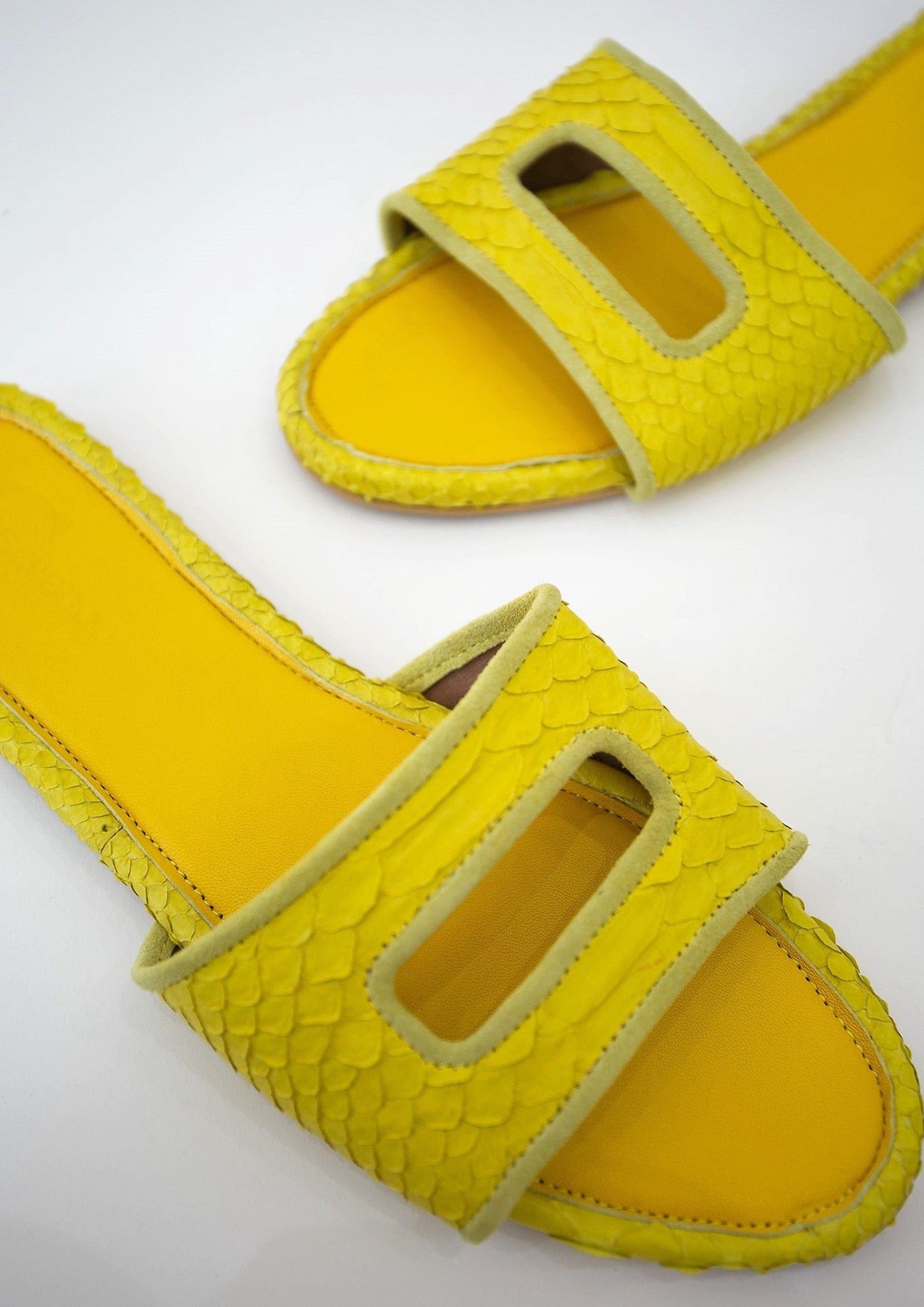Cleo Yellow Slide Sandals