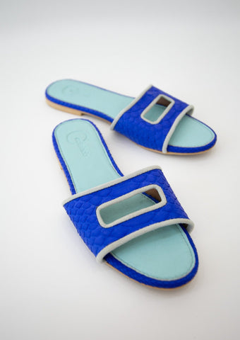 Cleo Royal Blue Slide Sandals