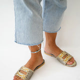 Cleo Natural Gold Slide Sandals