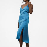 Azura Blue Open Back Dress