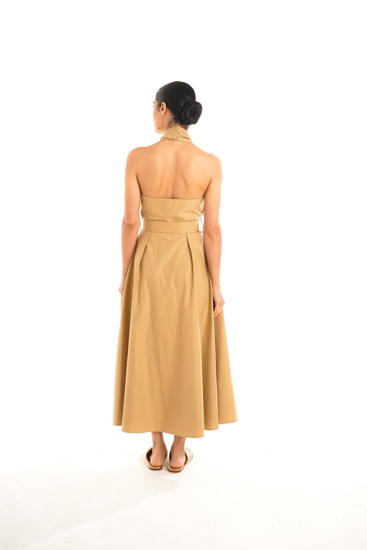 Evelle Open-Back Midi Dress